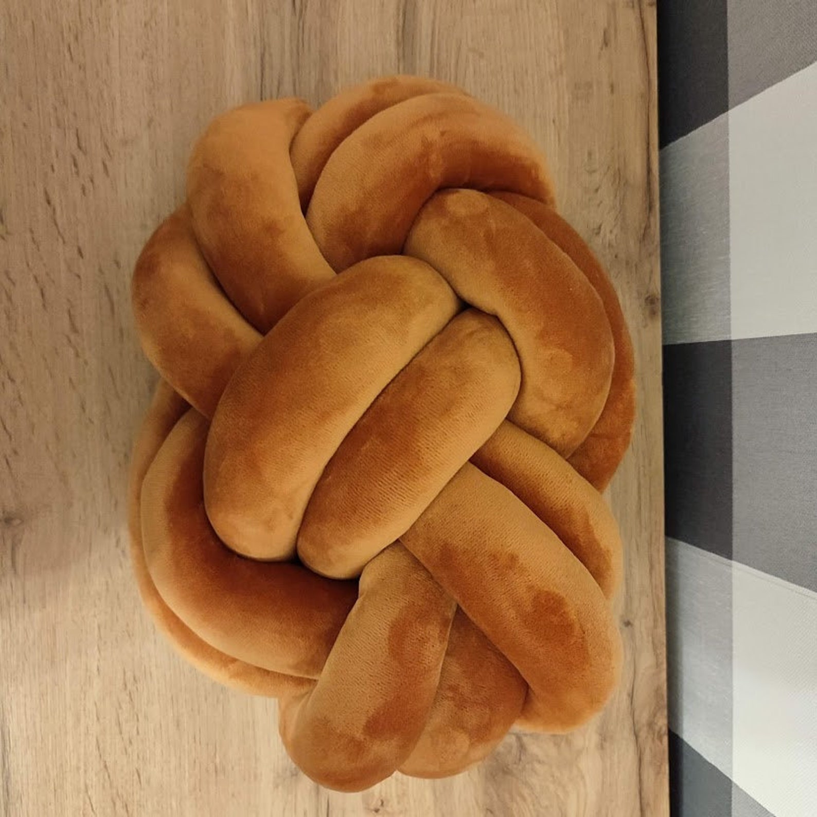 Knot Pillow Pretzel Pillow Modern Knot Pillows Orange Etsy