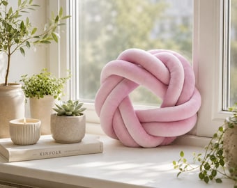 Rosa Knotenkissen Dekokissen Knoten Kissen Designer Kissen Modernes Wohnzimmer Deko Sofakissen Minimalistische Wohndeko Geschenk