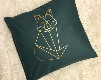 Pillow with fox, Decorative pillow, Geometric pillow, Geometric animal, Geometric pillow with fox, Pillow with animal