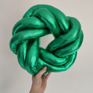 Knot Pillow, Knot Green Pillow, Modern Knot Pillows , Knot Cushion, Decorative Cushion, Knot Floor Cushions, Scandinavian Pillow, Green Knot image 1