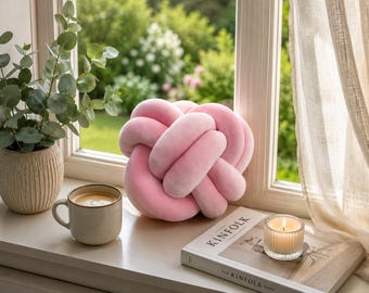 Rosa Knotenkissen Knoten Kissen Dekokissen Modernes Design Sofakissen Wohnzimmer Deko Minimalistisches Kissen Geschenkidee