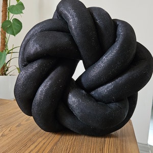 Knot Pillow, Black Snake Knot Pillow, Knot Cushion, Black Snake Knot Cushion, Black Snake Pillow, Large Knot Pillow, Large Floor Pillow image 10