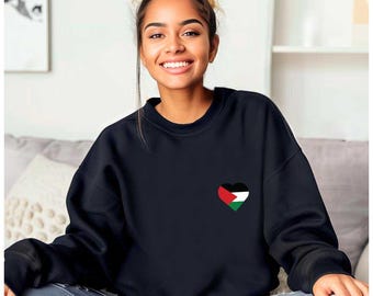 Bluza z kapturem z flagą Palestine Heart: Bluza z kapturem Free Gaza