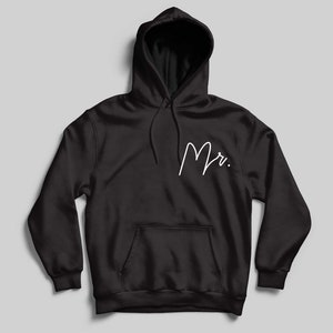 Sudadera Mr Mrs, sudadera con capucha para parejas, pareja a juego, sudadera para parejas, sudadera de luna de miel a juego, regalo del 1er aniversario para esposa imagen 9