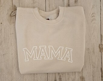 Mama Sweatshirt with Puff Lettering, Mama Sweatshirt, Mommy Shirt, New Mom Gift, Gift for Mother, Mothers Day Gifts, New Mama Outfit