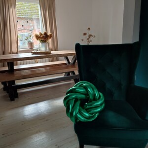 Knot Pillow, Knot Green Pillow, Modern Knot Pillows , Knot Cushion, Decorative Cushion, Knot Floor Cushions, Scandinavian Pillow, Green Knot image 6