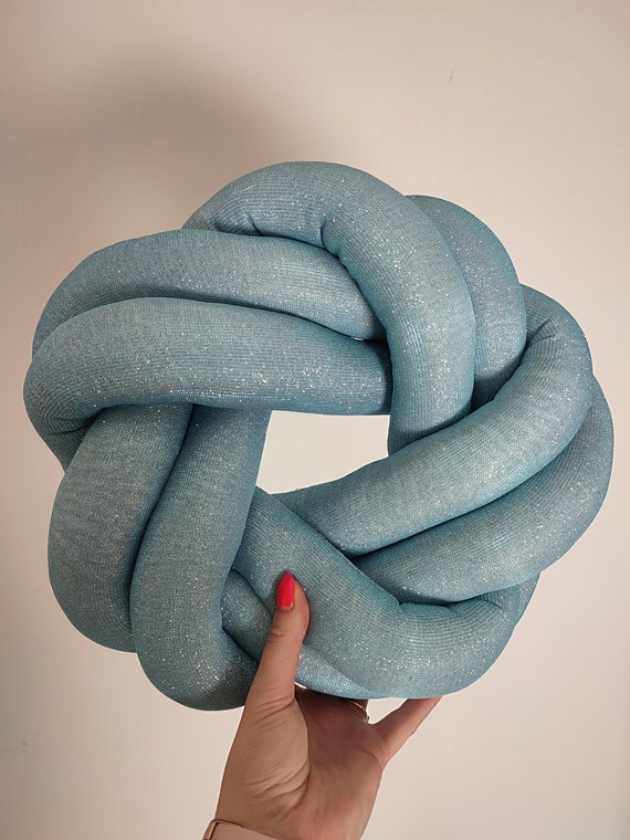 Blue hotsell knot pillow