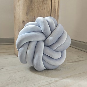 Oreiller avec noeuds, Oreiller coussin avec noeuds, Oreillers décoratifs pour canapé, Balle douce nouée, Décoration d'intérieur pour chaise, Coussin de lit de repos, Oreiller à noeuds bleu marine image 10