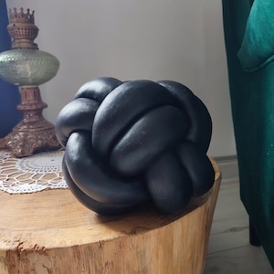 Black Knot Pillow: Decorative Ball Cushion, Home Decor