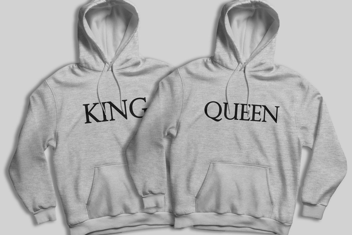 HOODIE - COUPLE QUEEN & KING OF F*CKING EVERYTHING