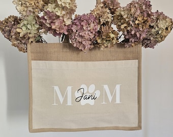 Bolsa de yute personalizada para mamá perruna: regalo ecológico