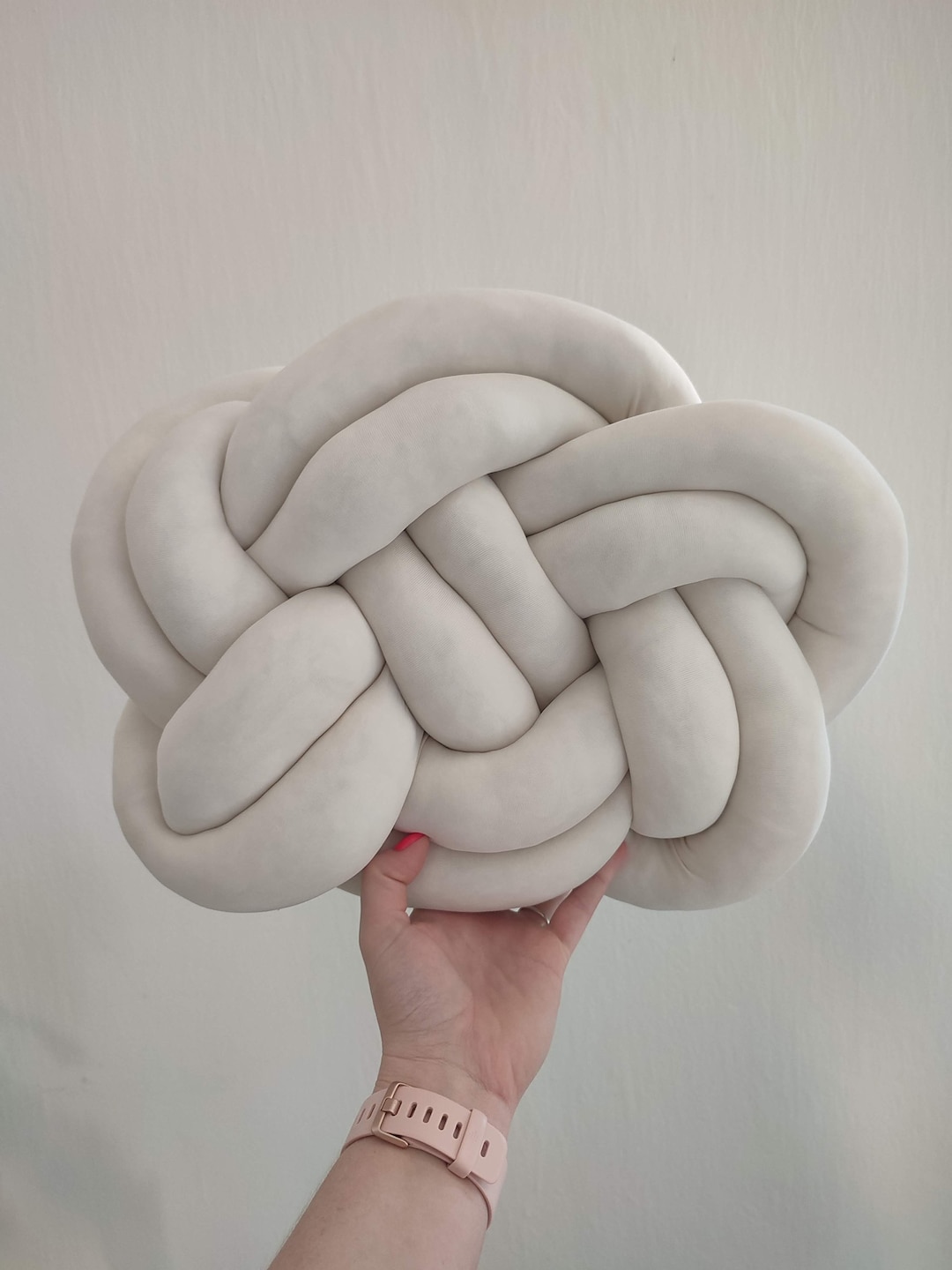 Knot Pillow, White Knot Pillow, White Knot, White Knot Cushion, Large