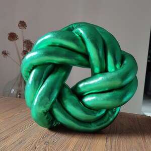 Knot Pillow, Knot Green Pillow, Modern Knot Pillows , Knot Cushion, Decorative Cushion, Knot Floor Cushions, Scandinavian Pillow, Green Knot image 8
