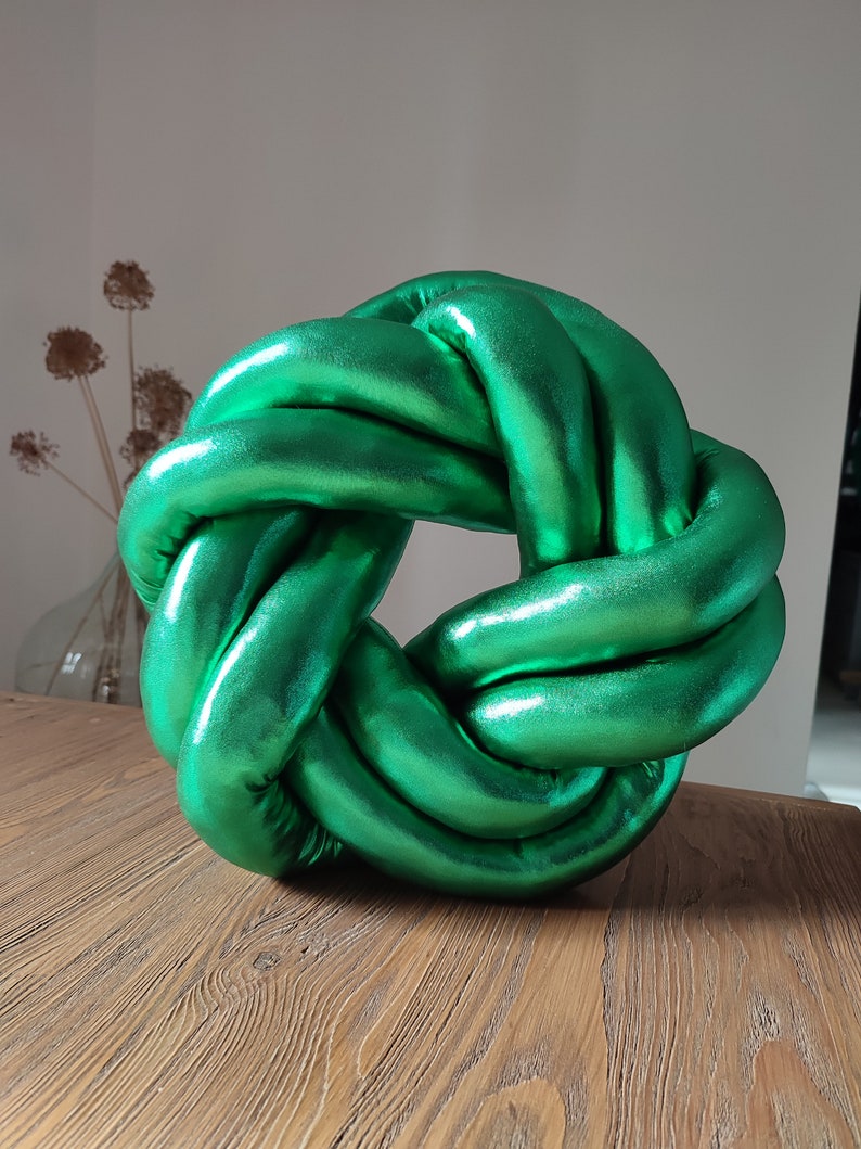 Knot Pillow, Knot Green Pillow, Modern Knot Pillows , Knot Cushion, Decorative Cushion, Knot Floor Cushions, Scandinavian Pillow, Green Knot image 8