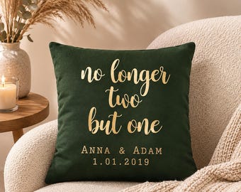 Personalized Wedding Pillow, Custom Couple Cushion, Wedding Gift for Newlyweds, Anniversary Gift, Custom Names and Date Pillow