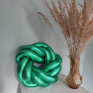 Knot Pillow, Knot Green Pillow, Modern Knot Pillows , Knot Cushion, Decorative Cushion, Knot Floor Cushions, Scandinavian Pillow, Green Knot image 3