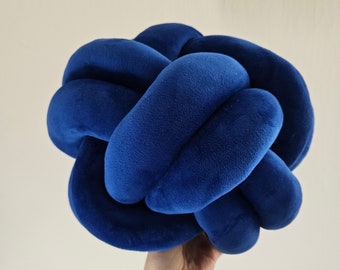 Knot Pillow, Blue Pillow, Modern Knot Pillows, Blue Knot Pillow, Blue Knot, Blue Flat Pillow, Decorative Cushion, Blue Knot Cushion