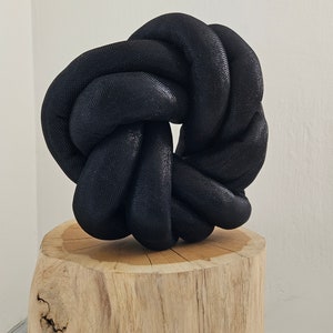 Almohada de nudo, almohada de nudo de serpiente negra, cojín de nudo, cojín de nudo de serpiente negro, almohada de serpiente negra, almohada de nudo grande, almohada de suelo grande imagen 2