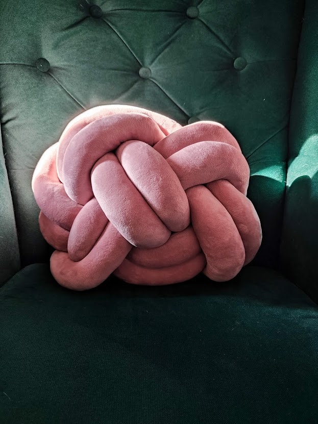 Knot Pillow Pretzel Pillow Modern Knot Pillows Dusty Pink Etsy