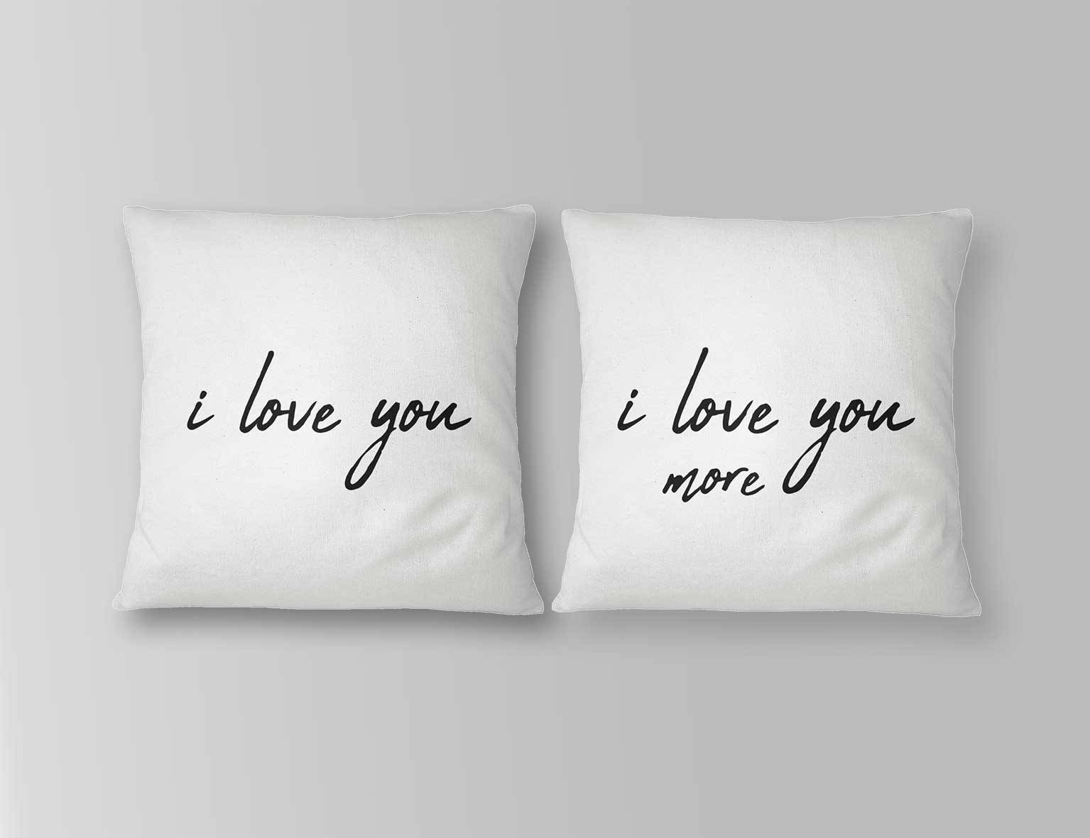I Love You Pillow Set Wedding Gift For Couple Valentines Etsy