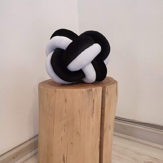 Almohada de nudo almohada nudo Velur negro blanco almohadas de nudo modernas cojin de nudo cojin decorativo cojines de suelo de nudo almohada escandinava Etsy Mexico