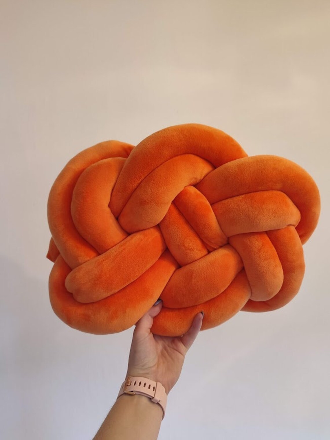 Knot Pillow Pretzel Pillow Modern Knot Pillows Orange Knot Etsy
