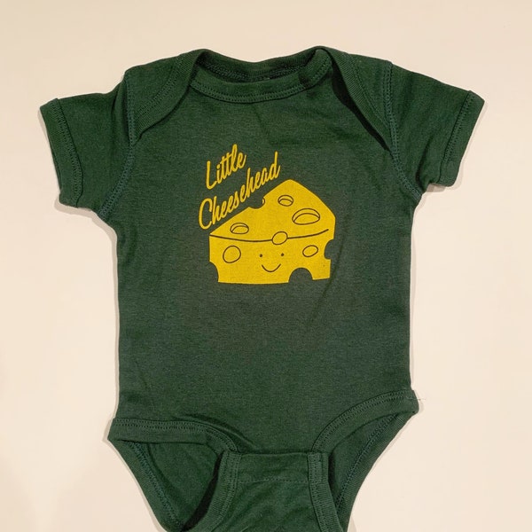Forest Green Little Cheesehead Infant Bodysuit