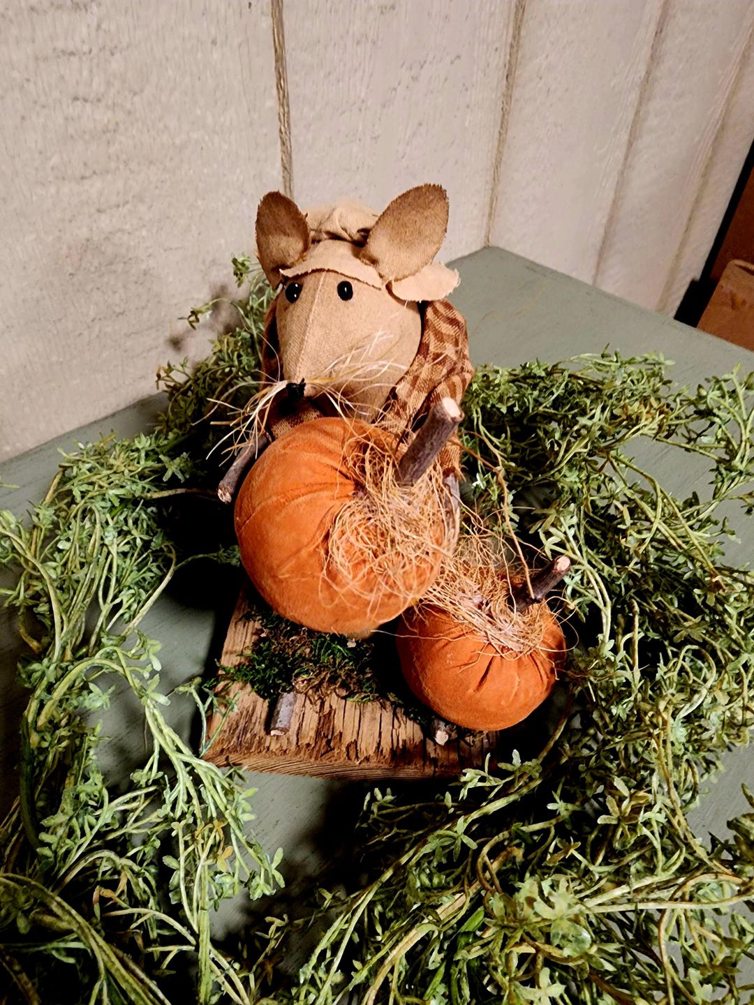 Adorable Primitive Handmade Mouse and Her Pumpkins Fall Decor - Etsy
