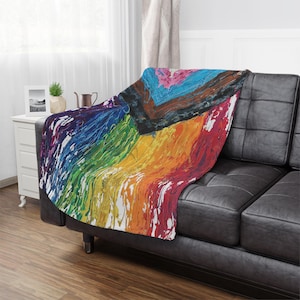 Pride Progress Flag - Microfiber Blanket