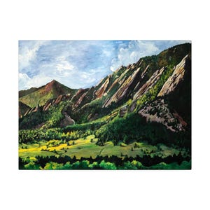 Flatirons Boulder Colorado Canvas Print - Original Mountain Landscape Painting