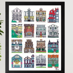 Arquitetura de Cape May *IMPRESSÃO* 8"x10" | Arte de Cape May | Arte de Nova Jersey | Arquitetura | Presente maravilhoso