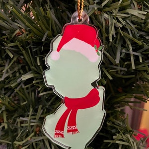 Merry New Jersey Christmas Ornament