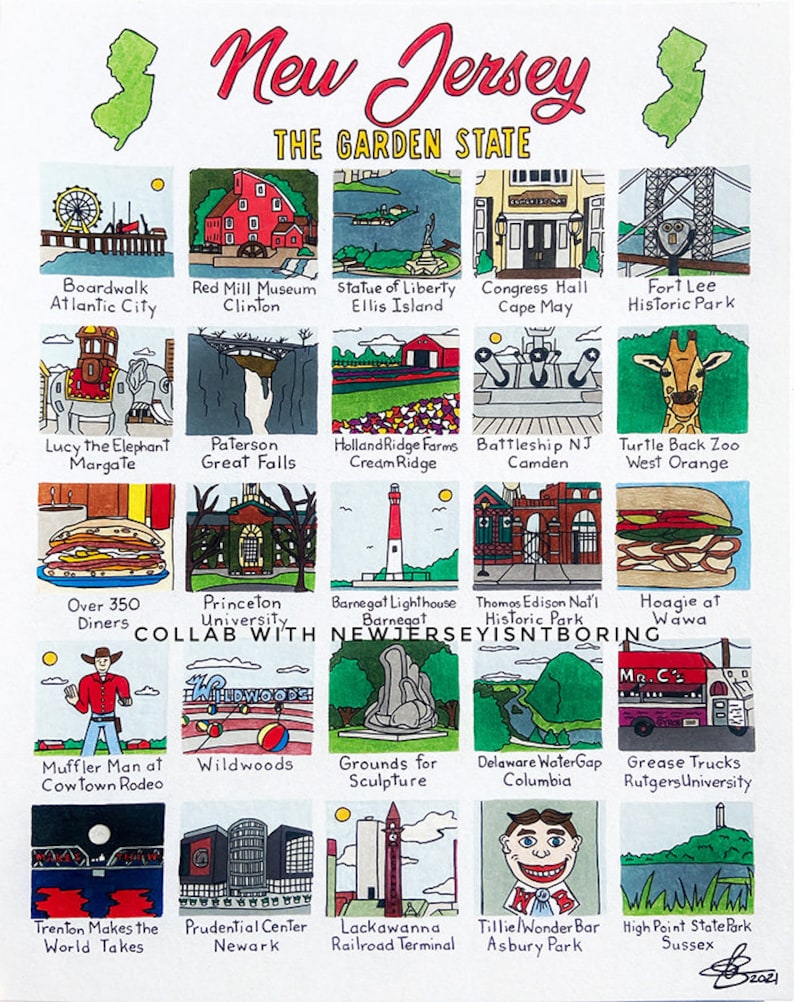 New Jersey Art Print - Etsy