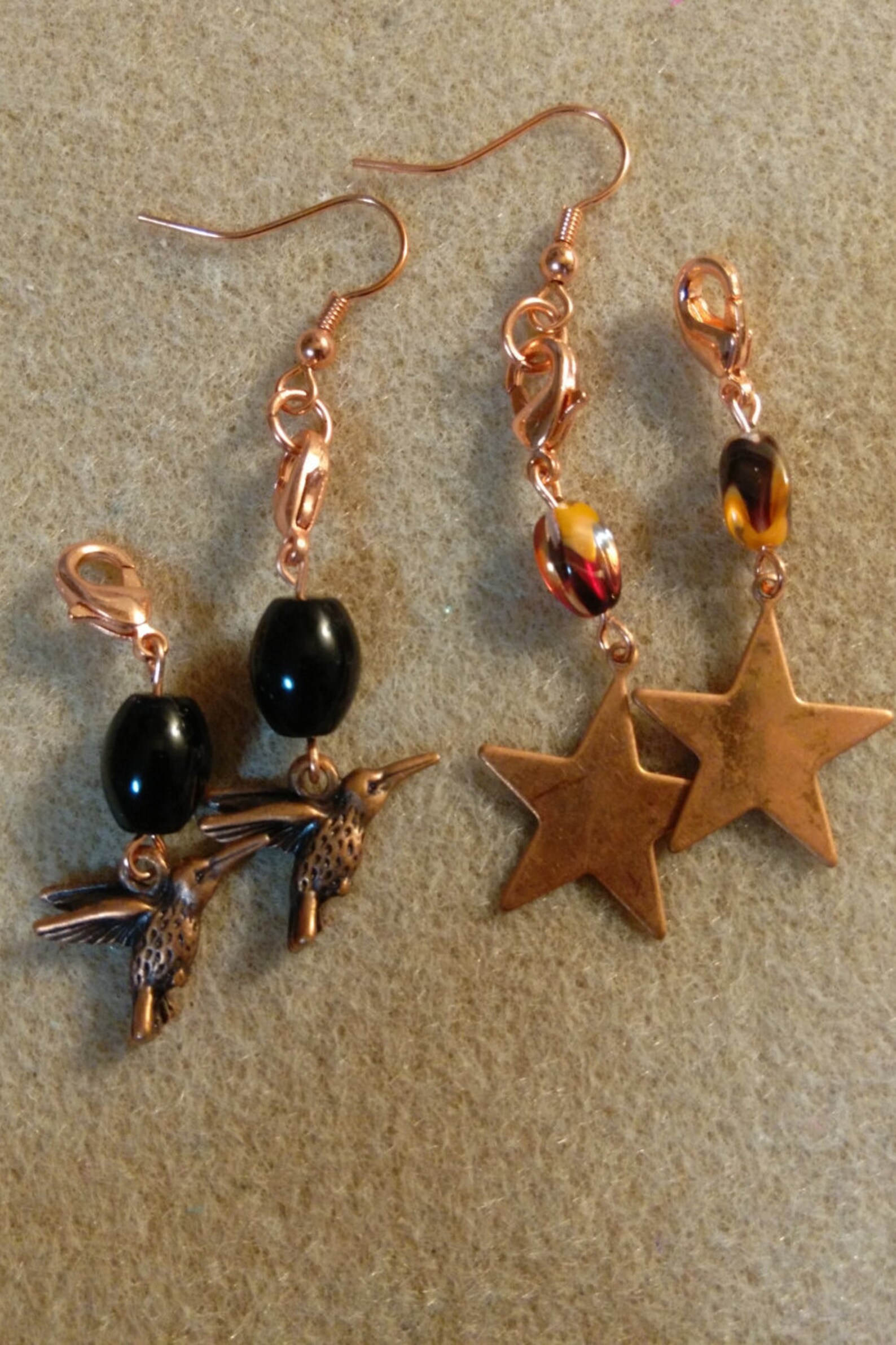 Earrings Copper Drop Earrings Comes W Two Different Sets of Etsy