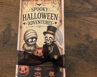 Halloween Mummy and Skeleton Junk Journal Folio