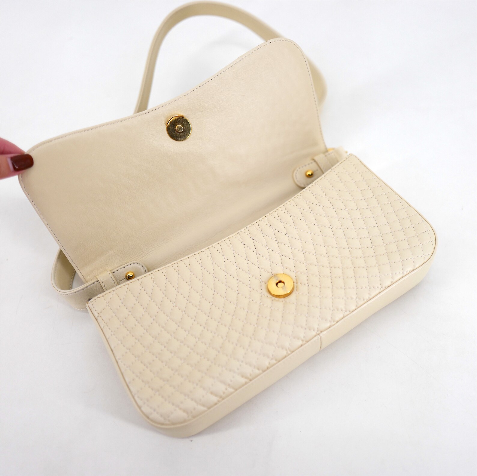 bally quilted bag