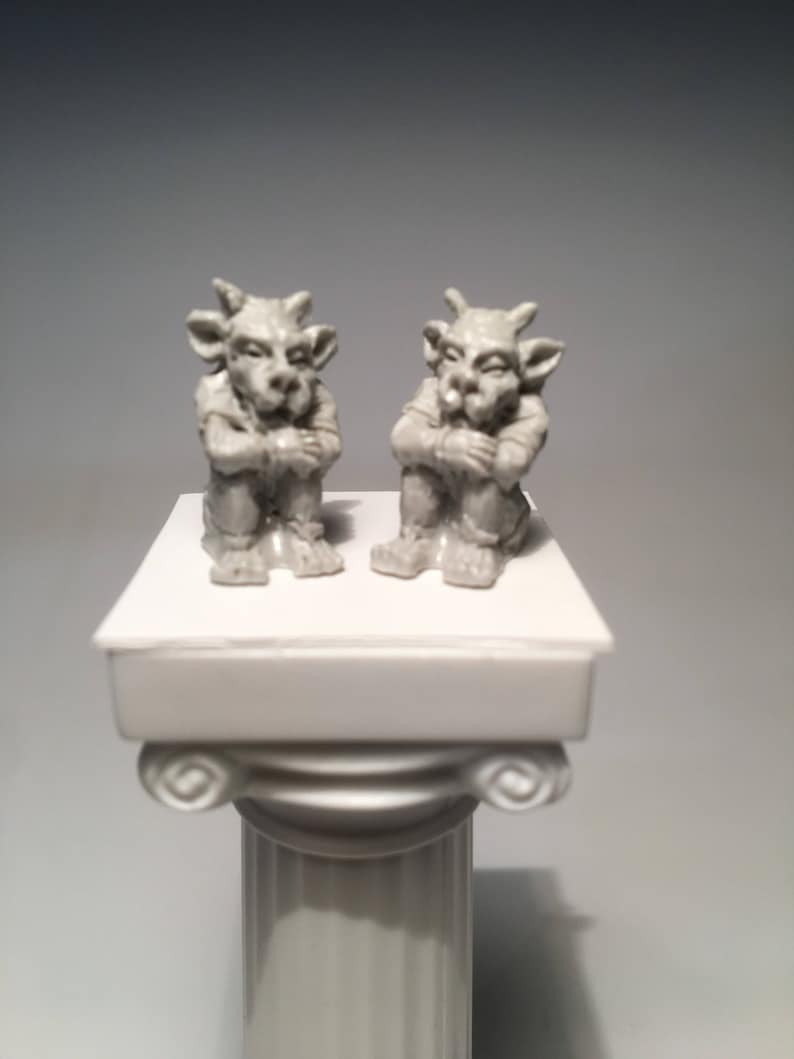 NEW Set of 2 Miniature Plastic Gothic Gargoyle Statues Etsy