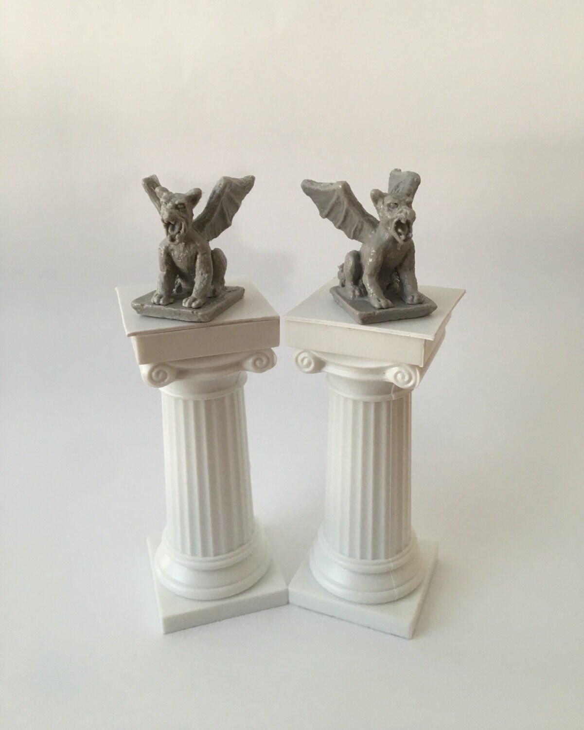NEW Miniature Set of 2 Gothic Gargoyle Statues Dollhouse / Etsy