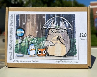 Puzzle - Waiting at Bus Stop with Totoro (My Neighbor Totoro and Owl Adventures)