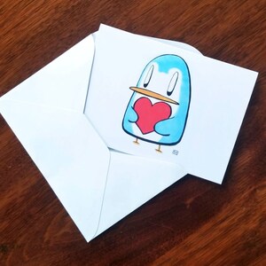 Pinguin mit Herz | Eule Abenteuer Grußkarte