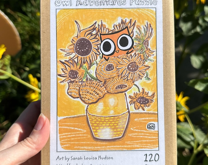 Puzzle - Sunflowers with Owl (inspired by Vincent van Gogh)