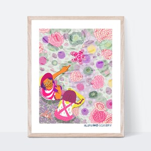 Plakat „Zabawa z morzem” | Fantazyjny wydruk artystyczny | Plakat do salonu | Plakat do pokoju dziewczęcego | 8"x10" | 11"x14"