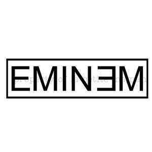 May include: Black and white text logo with the word "EMINEM" in a rectangular box.