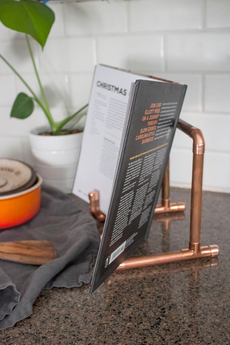Copper iPad Stand Cookbook Holder Copper Pipe Stand Etsy