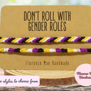 Non-Binary Pride Bracelet | Anklet | Wristband | Jewelry [gender roles, nonbinary flag, transgender pride, queer]