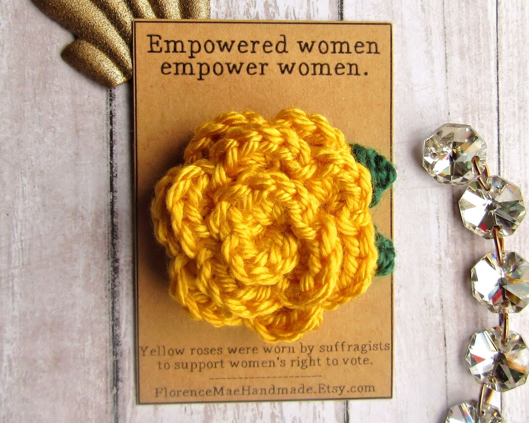 Empowered Women Empower [women's Suffrage Crochet Yellow