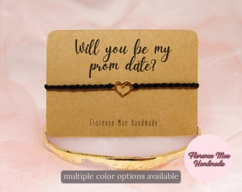 Promposal gift bracelet [prom date gift, heart bracelet for girlfriend, high school prom favor, date to prom]
