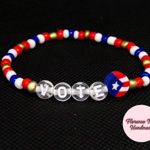 Vote Bracelet | Poll Worker Gift | Election 2024 Apparel | Democrat Republican Jewelry