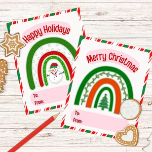 Classroom Holiday Christmas Cards - Students Card Exchange, Printable ...
