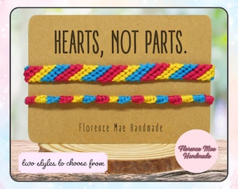 Pansexual Pride Bracelet | Anklet | Wristband | Jewelry [pan pride birthday gift, hearts not parts, pantastic, bisexual, gay, trans, LGBTQ]